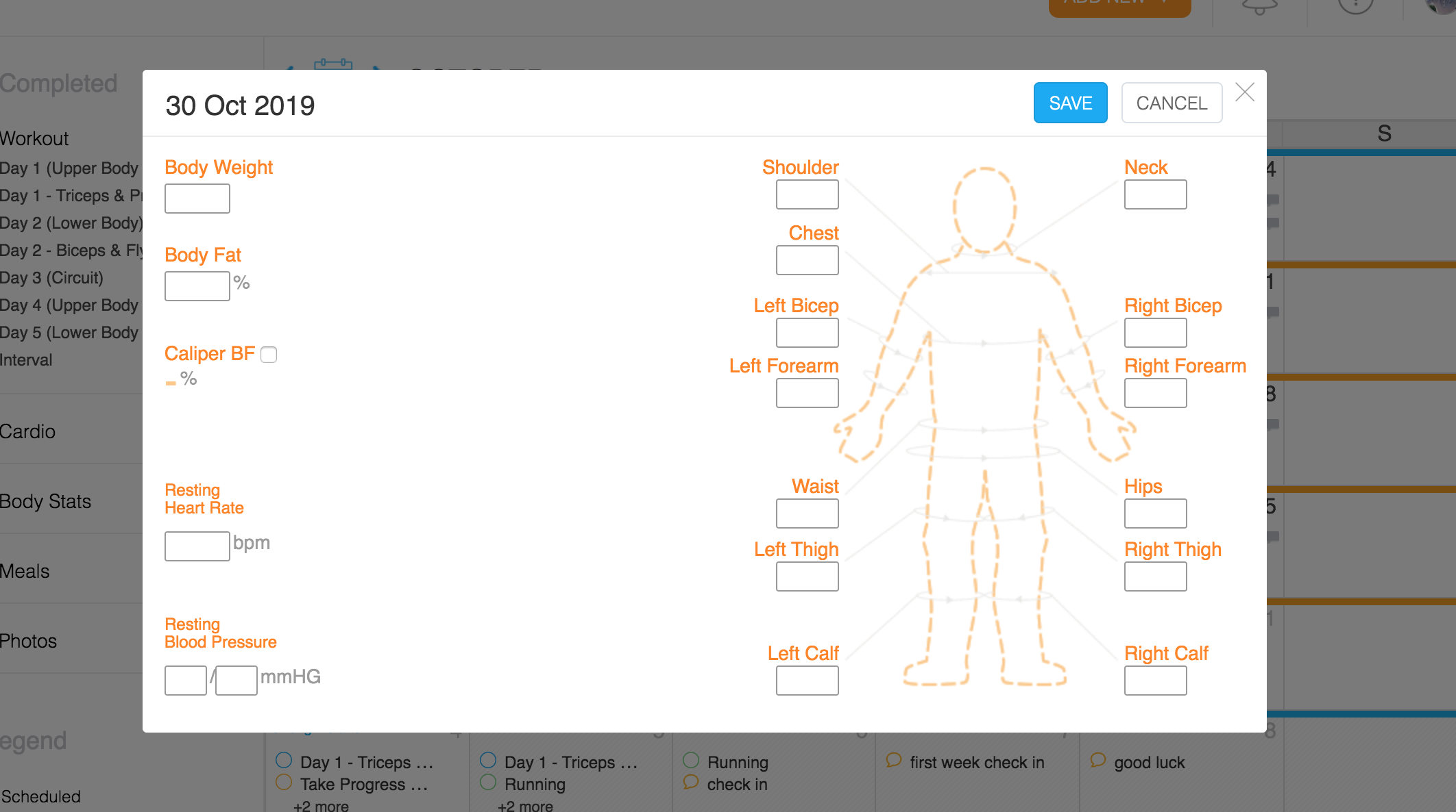 Entering Body Stats Trainerize Help Center