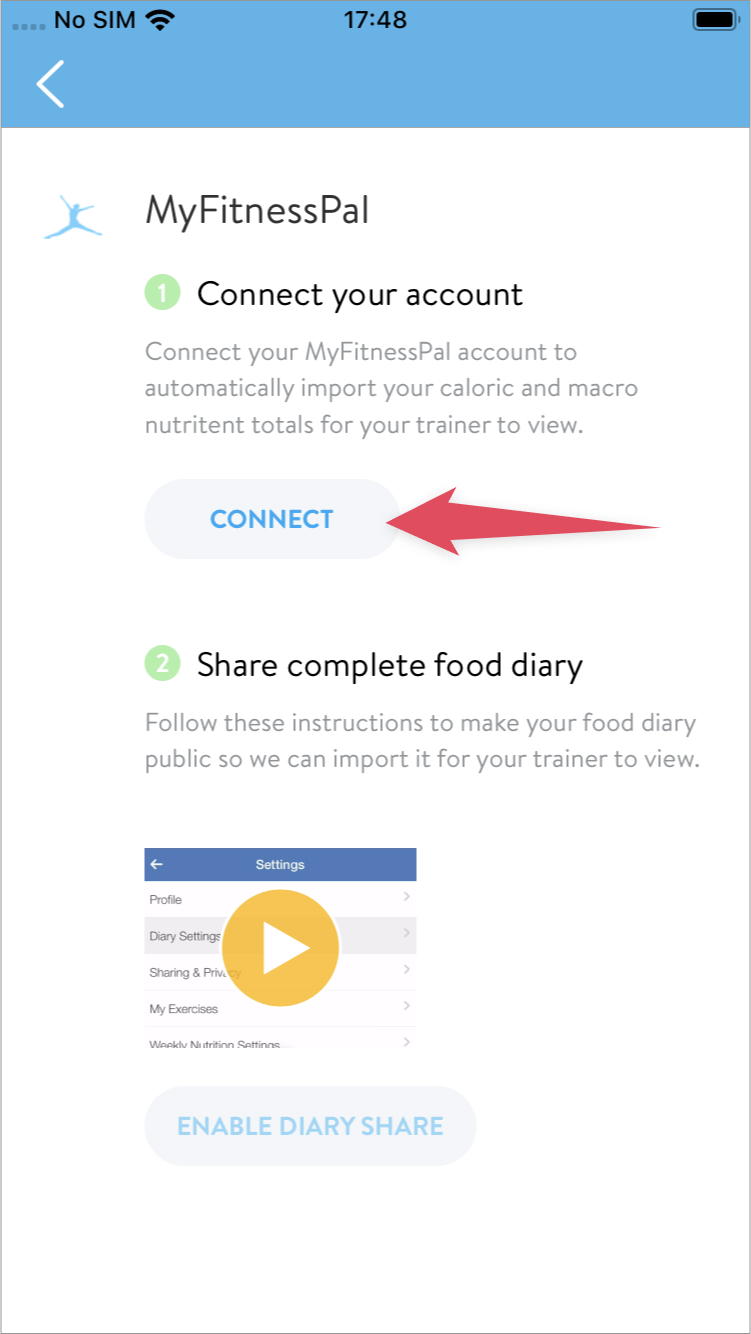 connect health app to myfitnesspal