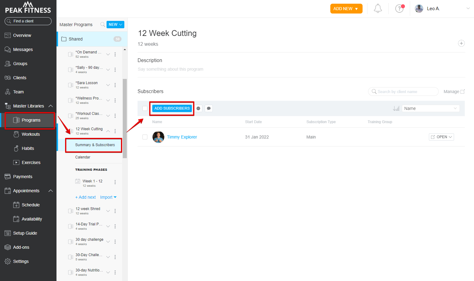 How Do I Subscribe a Client to a Program? – ABC Trainerize Help Center
